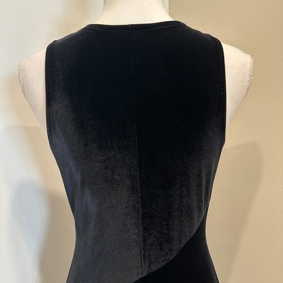 VTG Y2K 90s Marian & Maral Black Velvet Sleeveless Maxi Dress Gothic Witch Small - Picture 7 of 11